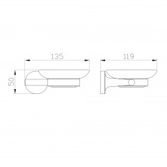 Мыльница с держателем WONZON & WOGHAN SIMPLE, Брашированное золото (WW-6522-BG)