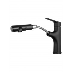 Смеситель для раковины с выдвижным изливом WONZON & WOGHAND, Черный матовый (WW-AE4151-MB)