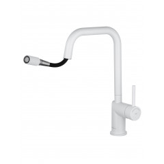 Смеситель для кухни с выдвижным изливом WONZON & WOGHAND, Белый матовый (WW-6018-MW)