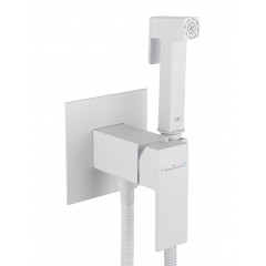 Смеситель с гигиеническим душем встраиваемый WONZON & WOGHAND CUBE, Белый матовый (WW-88829016-MW)
