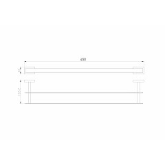 Полотенцедержатель двойной WONZON & WOGHAND FLAT, Хром (WW-9711-45CM)
