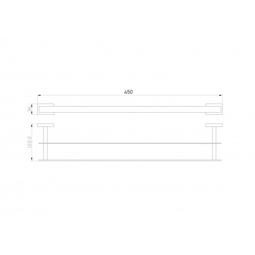 Полотенцедержатель двойной WONZON & WOGHAND FLAT, Хром (WW-9711-45CM)