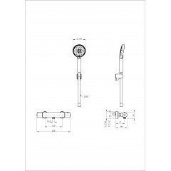 Смеситель для душа с термостатом WONZON & WOGHAND INN 6, Черный матовый (WW-B2029-A-MB)