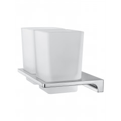 Два стакана для зубных щеток с держателем WONZON & WOGHAND ECLIPSE, Хром (WW-9128)