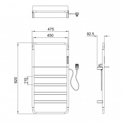 Полотенцесушитель электрический WONZON & WOGHAND DÜSSELDORF, Брашированное золото (WW-A203-BG)