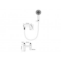 Смеситель для ванны с душем WONZON & WOGHAND BRILLIANT, Брашированное золото (WW-88037079-BG)