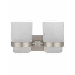 Два стакана для зубных щеток с держателем WONZON & WOGHAND POLO, Брашированный никель (WW-8928-BN)