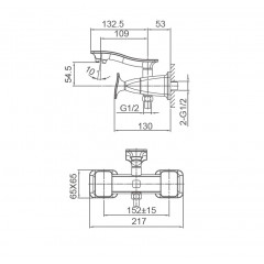 Смеситель для ванны WONZON & WOGHAND SHAKESPEARE, Хром (WW-653101-CR)