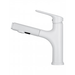Смеситель для раковины с выдвижным изливом WONZON & WOGHAND, Белый матовый (WW-AE4151-MW)