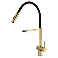 Смеситель для кухни с гибким изливом WONZON & WOGHAND, Брашированное золото (WW-88438003-BG)