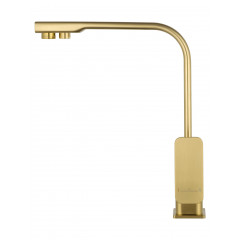 Смеситель для кухни c подключением фильтра WONZON & WOGHAND, Брашированное золото (WW-88458004-BG)