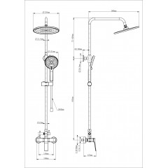 Душевая система WONZON & WOGHAND, Черный матовый (WW-B3200-MB)