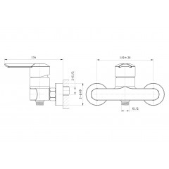 Смеситель для душа WONZON & WOGHAND BAROQUE, Хром (WW-194101-CR)