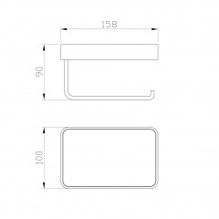 Держатель для туалетной бумаги с полкой WONZON & WOGHAND GRAFFITY, Брашированное золото (WW-9366-BG)
