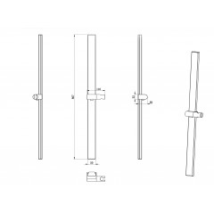Душевая штанга WONZON & WOGHAND, Хром (WW-986210-CR)