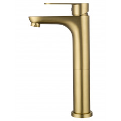 Смеситель для раковины высокий WONZON & WOGHAND ALFA, Брашированное золото (WW-A40232-BG)