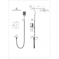 Душевая система встраиваемая WONZON & WOGHAND DIAMOND, Брашированное золото (WW-88939011-BG)