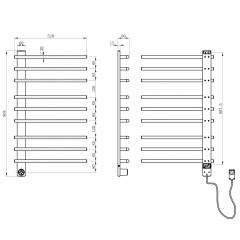 Полотенцесушитель электрический WONZON & WOGHAND NÜRNBERG, Темный графит (WW-AL349-GM)