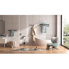 Полотенцедержатель с полкой WONZON & WOGHAND CARBON, Черный (WW-7781)