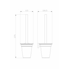 Туалетный ершик в комплекте WONZON & WOGHAND GRAFFITY, Брашированное золото (WW-9329-BG)