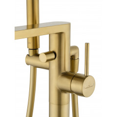 Смеситель для ванны напольного монтажа WONZON & WOGHAND STICK, Брашированное золото (WW-88649901- BG)