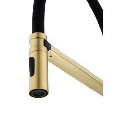 Смеситель для кухни с гибким изливом WONZON & WOGHAND, Брашированное золото (WW-88438003-BG)