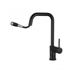 Смеситель для кухни с выдвижным изливом WONZON & WOGHAND, Черный матовый (WW-6018-MB)