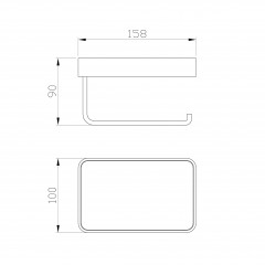 Держатель для туалетной бумаги с полкой WONZON & WOGHAND LOTTE, Хром (WW-8336)