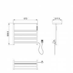 Полотенцесушитель электрический с полкой WONZON & WOGHAND ESSEN, Темный графит (WW-A402-GM)