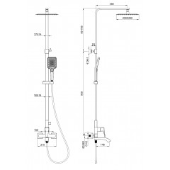 Душевая система WONZON & WOGHAND FLEX, Темный графит (WW-88047072-BGM)