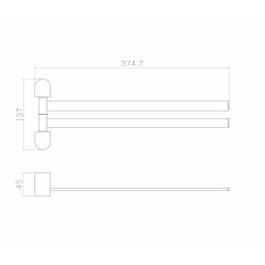 Полотенцедержатель поворотный WONZON & WOGHAND CARBON, Черный (WW-7731)