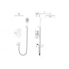 Душевая система встраиваемая WONZON & WOGHAND EDGE, Темный графит (WW-88939003-BGM)