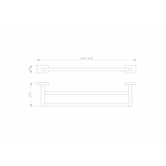 Полотенцедержатель двойной WONZON & WOGHAND GRAFFITY, Брашированное золото (WW-9311-BG)