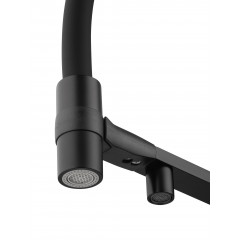 Смеситель для кухни с гибким изливом и подключением фильтра WONZON & WOGHAND, Черный матовый (WW-88458012-MB)