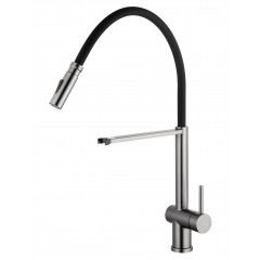 Смеситель для кухни с гибким изливом WONZON & WOGHAND, Темный графит (WW-88438003-BGM)