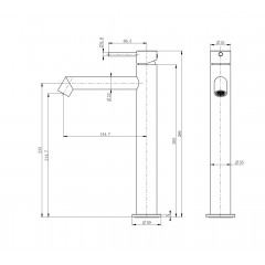Смеситель для раковины высокий WONZON & WOGHAND, Белый матовый (WW-H1064-MW)