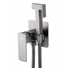 Смеситель с гигиеническим душем встраиваемый WONZON & WOGHAND EDGE, Темный графит (WW-88829003-BGM)