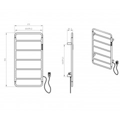 Полотенцесушитель электрический WONZON & WOGHAND WISMAR, Брашированное золото (WW-AL202-BG)