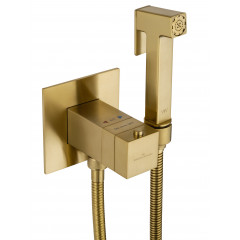 Смеситель с гигиеническим душем и термостатом встраиваемый WONZON & WOGHAND, Брашированное золото (WW-88829910-BG)