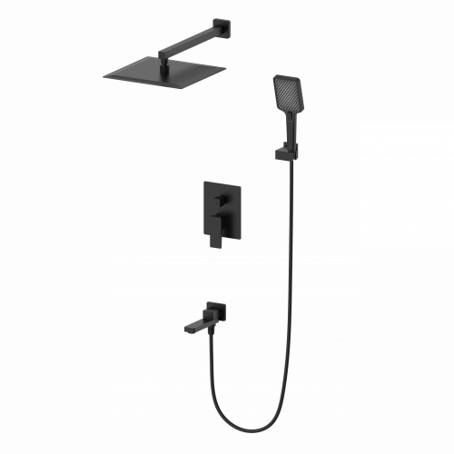 Душевая система встраиваемая WONZON & WOGHAND CUBE 2.0, Черный матовый (WW-88087068-MB)