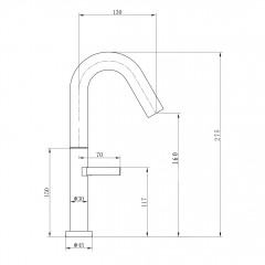 Смеситель для раковины высокий WONZON & WOGHAND, Брашированный никель (WW-6068-BS)