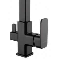 Смеситель для кухни с гибким изливом и подключением фильтра WONZON & WOGHAND, Черный матовый (WW-88458012-MB)