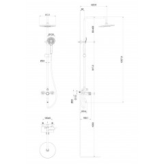 Душевая система WONZON & WOGHAND CLICK, Брашированное золото (WW-N3S962-BG)