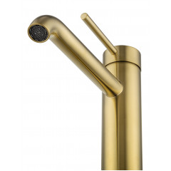 Смеситель для раковины высокий WONZON & WOGHAND STICK, Брашированное золото (WW-88239017- BG)