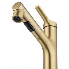 Смеситель для раковины с выдвижным изливом WONZON & WOGHAND, Брашированное золото (WW-A40862-BG)