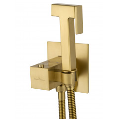 Смеситель с гигиеническим душем и термостатом встраиваемый WONZON & WOGHAND, Брашированное золото (WW-88829910-BG)