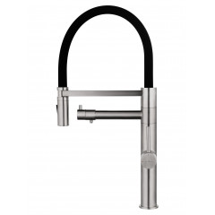 Смеситель для кухни с гибким изливом и подключением фильтра WONZON & WOGHAND, Брашированный никель (WW-88458007-BN)