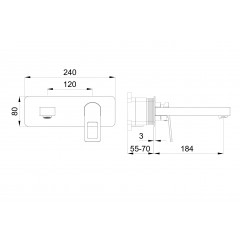 Смеситель для раковины встраиваемый WONZON & WOGHAND FRAME, Хром (WW-88869010-CR)