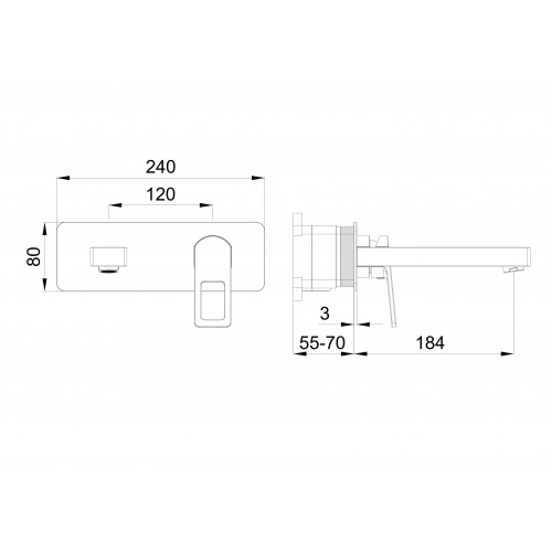 Смеситель для раковины встраиваемый WONZON & WOGHAND FRAME, Хром (WW-88869010-CR)