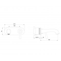 Смеситель для раковины встраиваемый WONZON & WOGHAND STEAM, Хром (WW-88869008-CR)